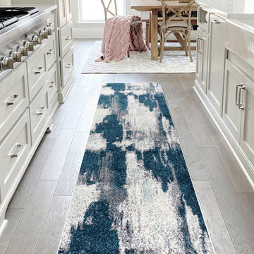 Zoe Contemporary Bohemian Abstract Marble Area Rug
